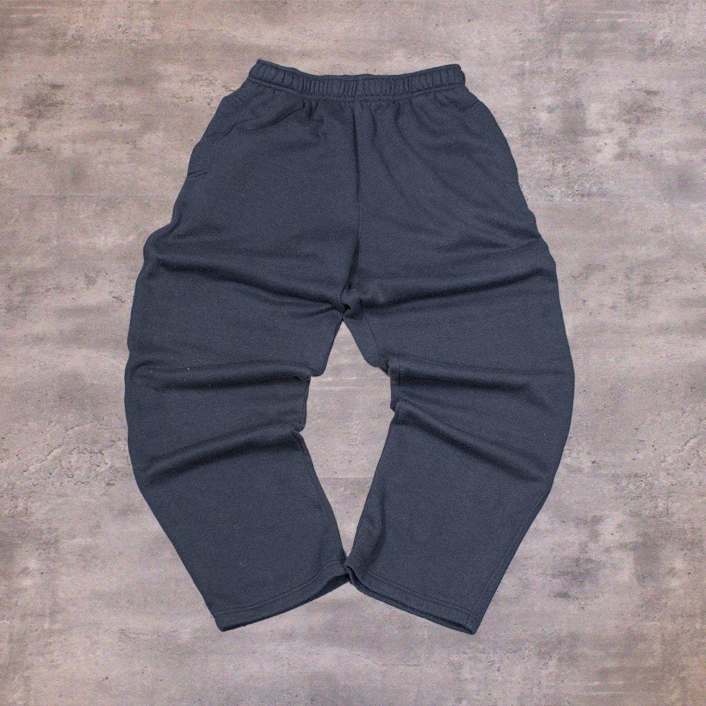 00's Athletic Work's Baggy Relax Fit White Legged Navy Sweat Pant's